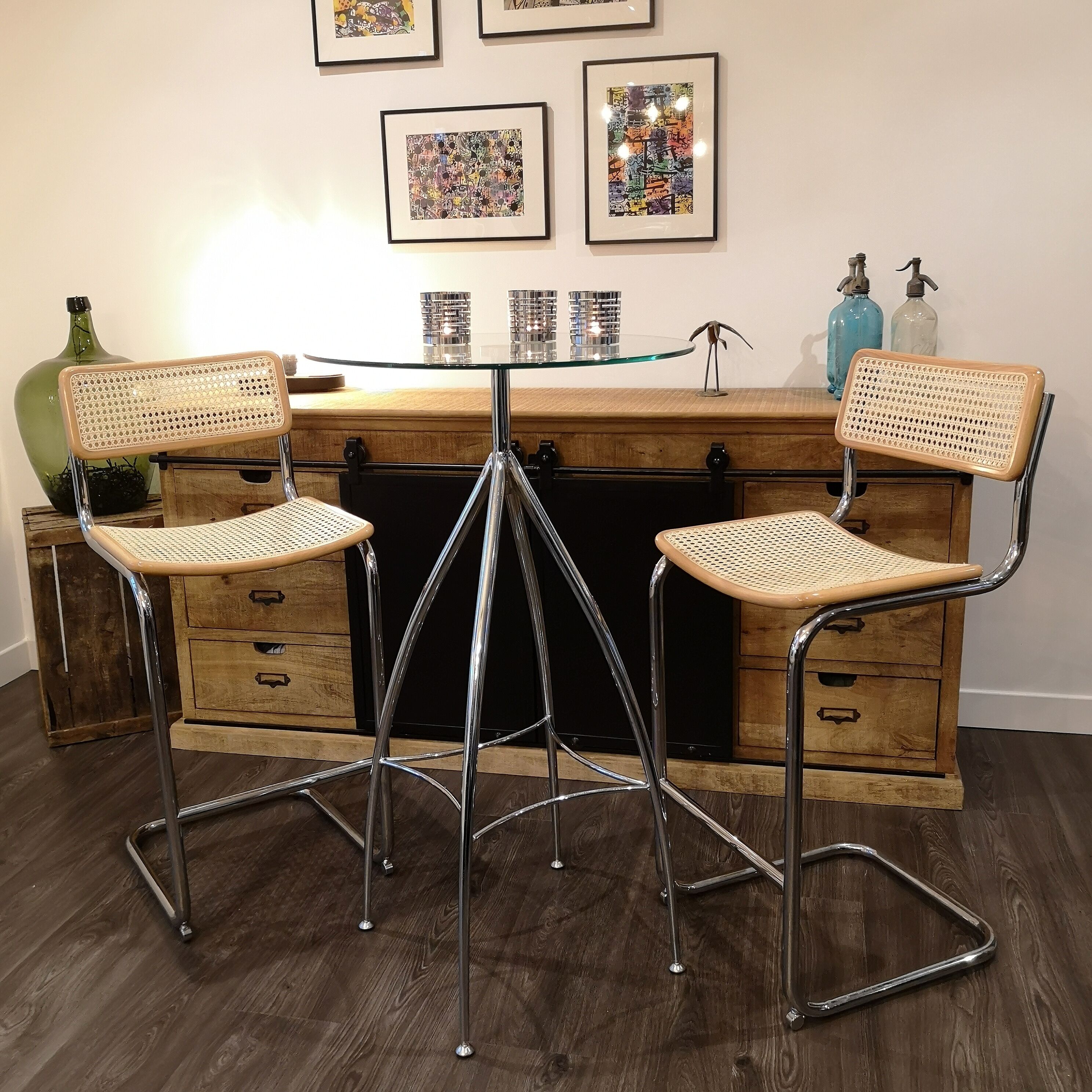 Set Cidue with high stools and high table