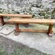 Pair of benches in solid oak