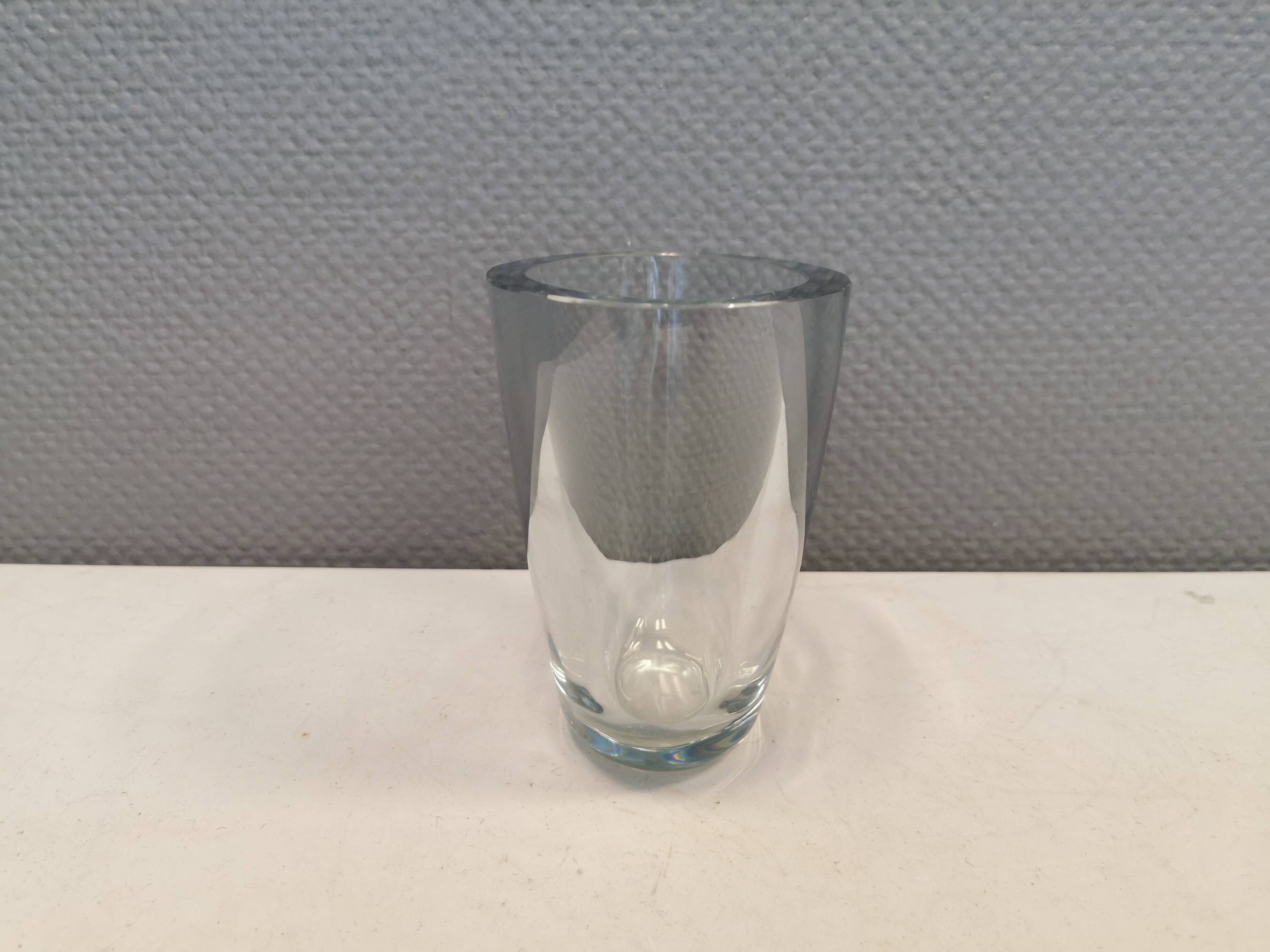 Large and heavy glass vase from Swedish Orrefors Glassworks.