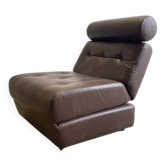 Canapé-lit en cuir au design yougoslave vintage, années 1970