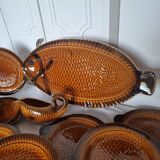 French ceramic dinnerware and plates set sarraguemines 1970s