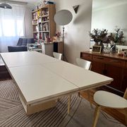 Extensible table Mood T1202 — Mobitec — White Fenix & walnut