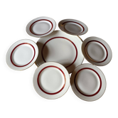 Limoges cake dish and its 6 dessert plates