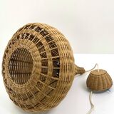 Vintage wicker pendant light from the 1960s.