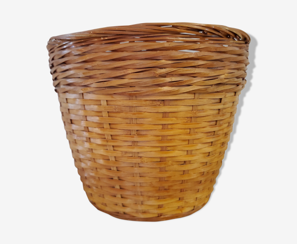 Cache pot en rotin 80's