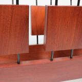 Vintage teak and metal magazine rack, Netherlands 1960-1970