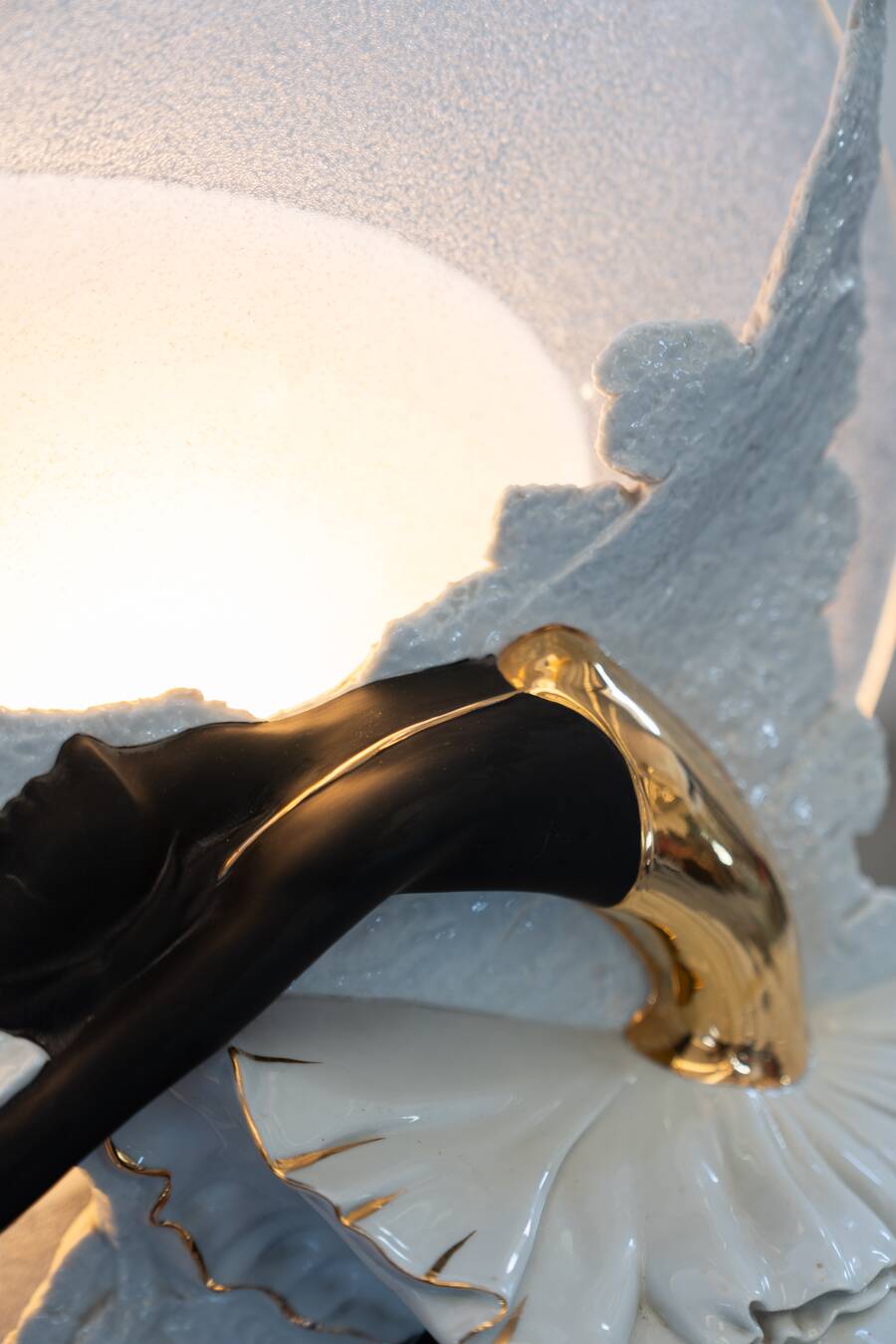 Lamp in murano glass and ceramic