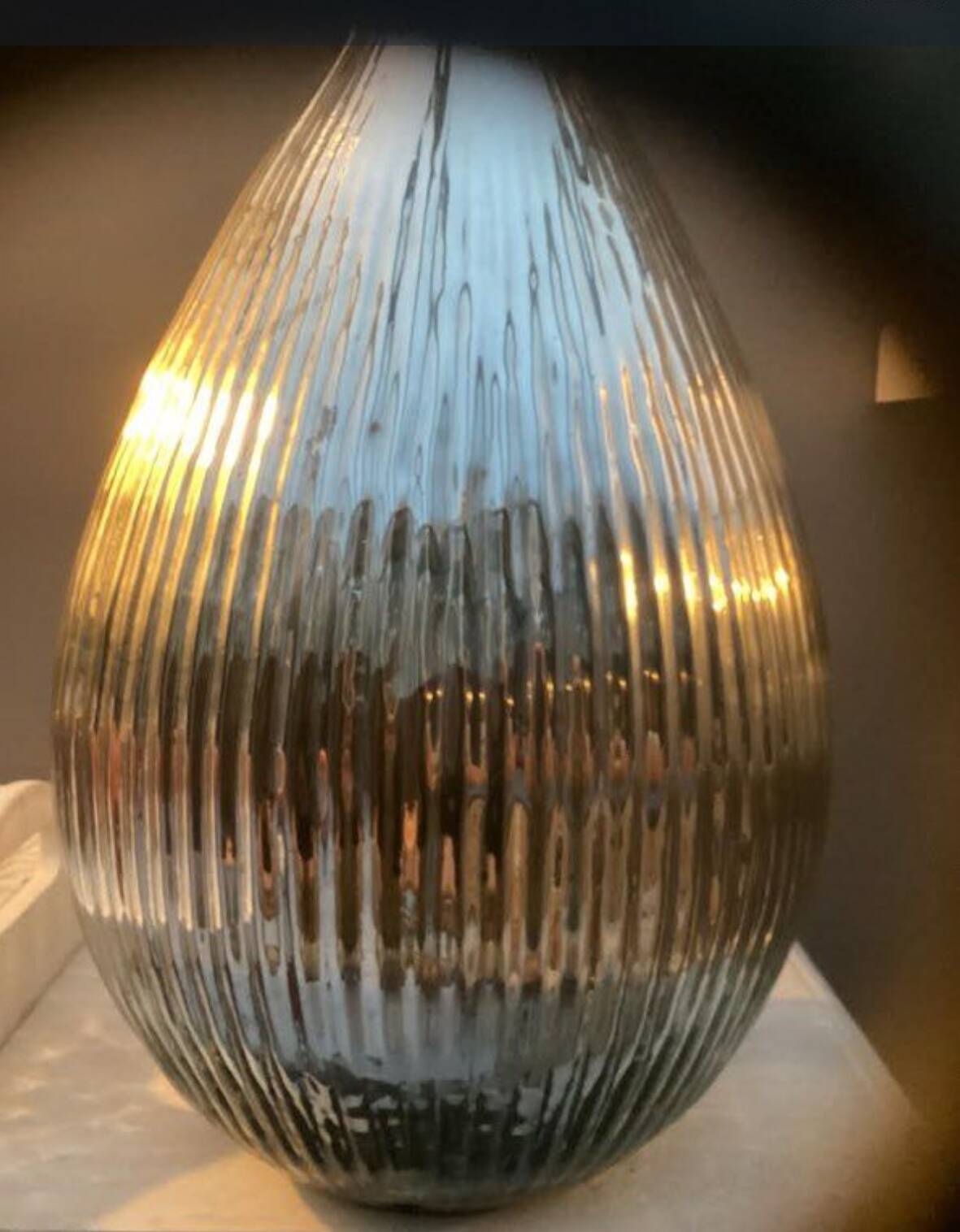 Silver glass lamp base
