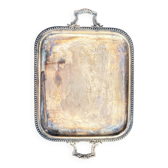 Silver Plated Metal Tray Louis XVI Style 1920 Gordon Hanse Pattern