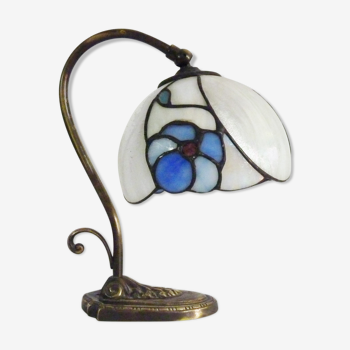 Lampe vintage floral style art déco, globe orientable, années 70/80