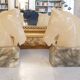 Horse head bookend in onyx and marble