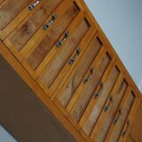 Vintage italian beech haberdashery shop cabinet, 1950s