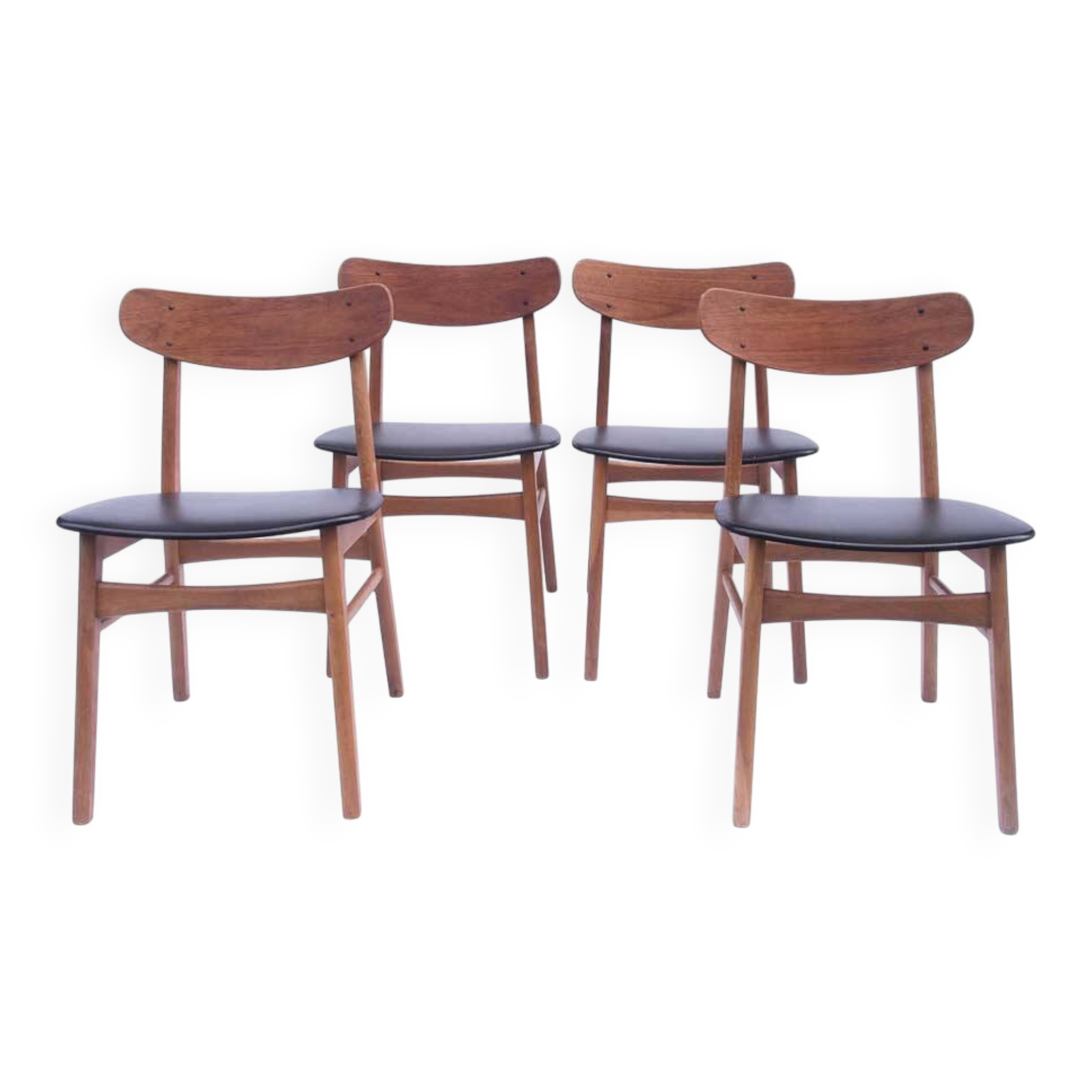 Set of 4 Frastrup chairs in teak oak.