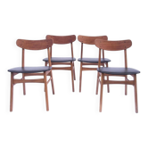 Set of 4 Frastrup chairs in teak oak.