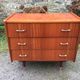 Vintage chest of drawers with 3 drawers in varnished teak