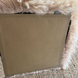 Pouf curl leather beige pink