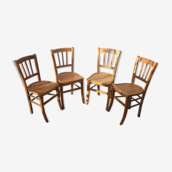 Set de 4 chaises en bois des années 60 Luterma