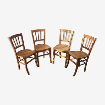 Set of 4 wooden chairs from the 60s Luterma