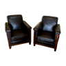 Pair of club armchairs, twentieth century