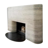 Travertine fireplace
