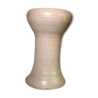 Vase minimaliste vintage en céramique beige années 50