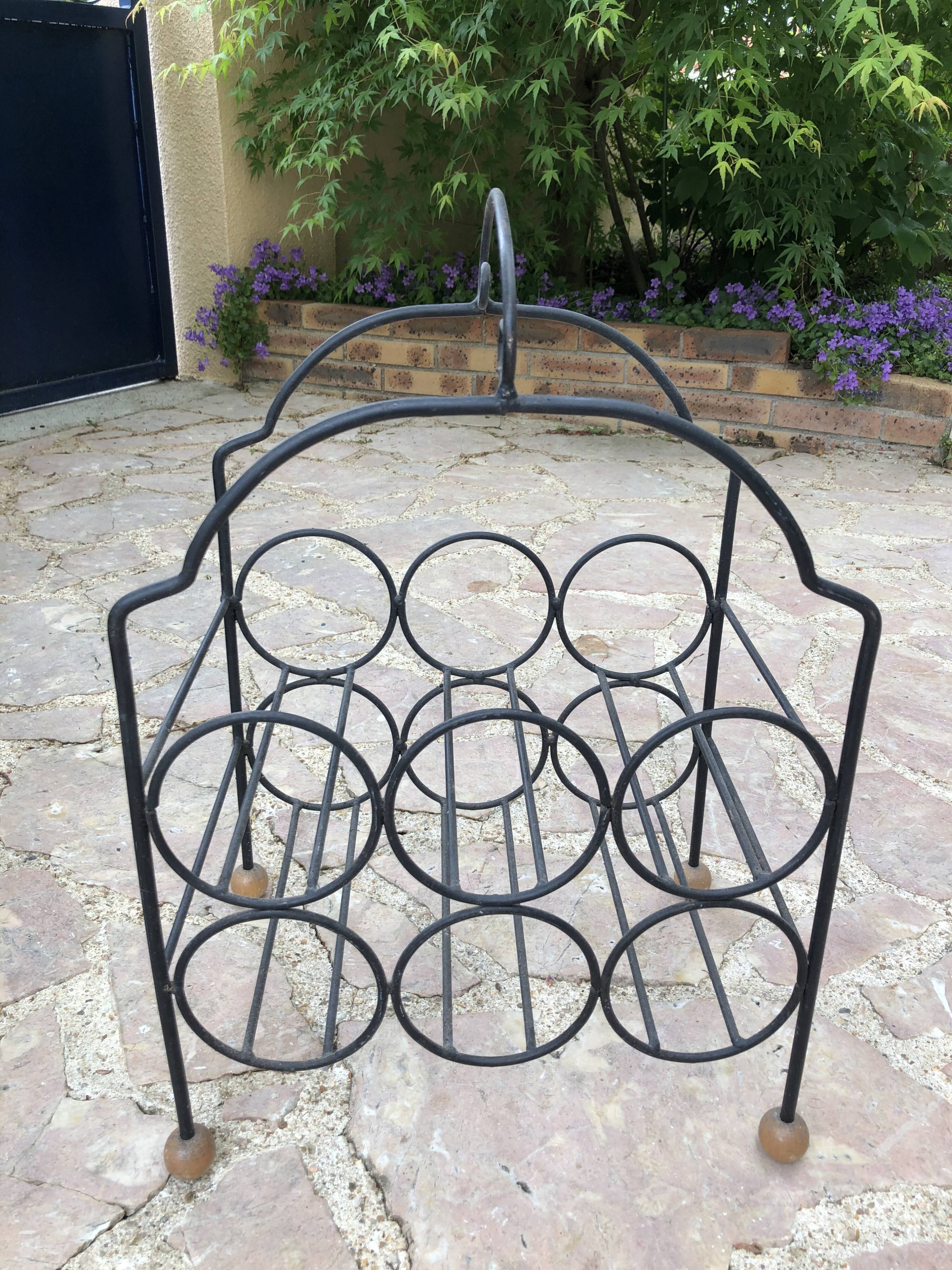 Porte bouteilles en fer forgé