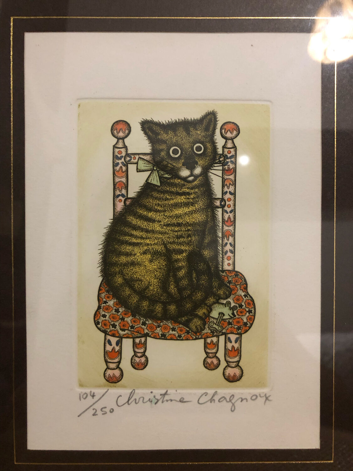 Lithograph of a cat
