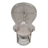 White wicker armchair