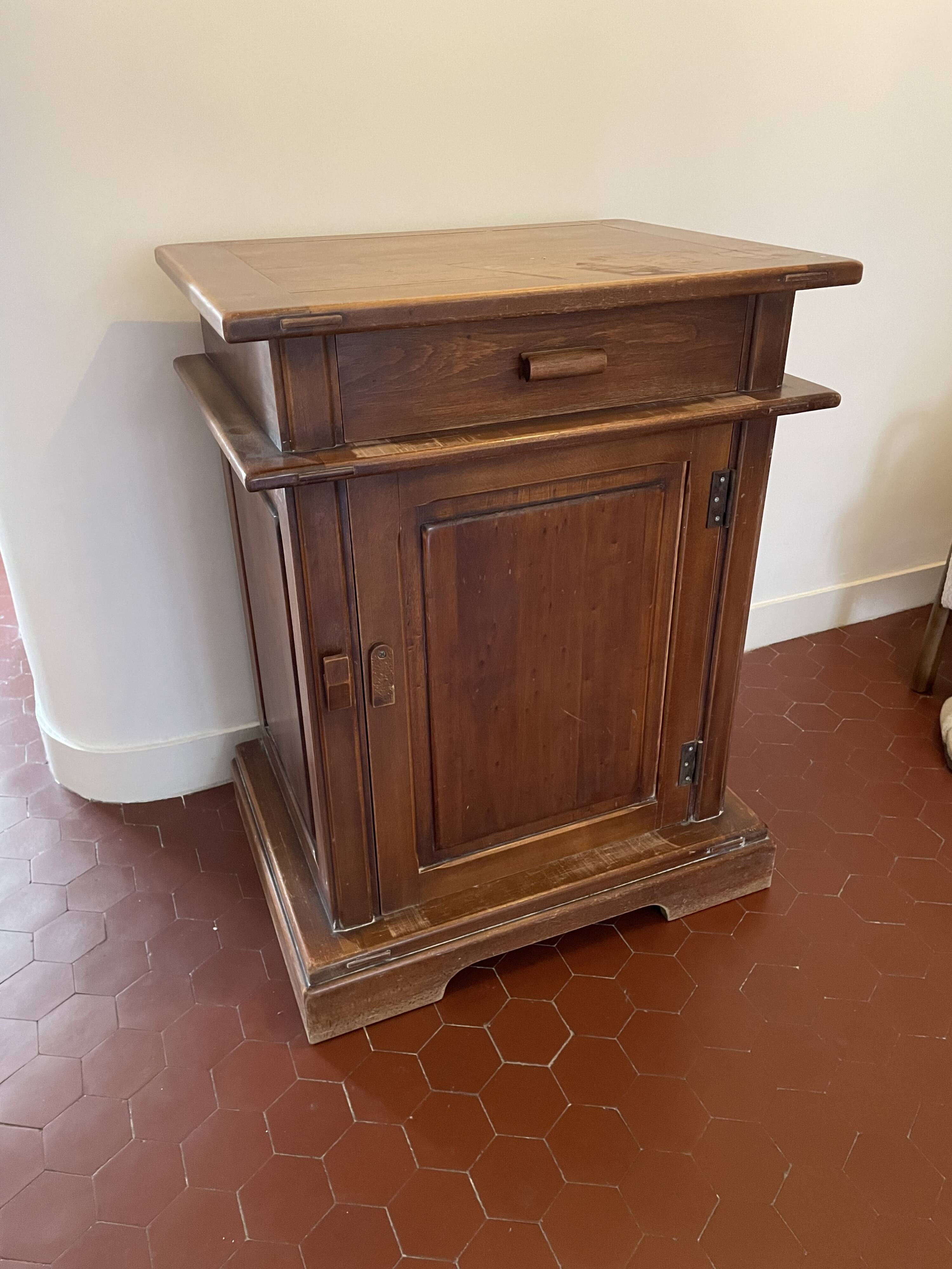 Solid raw wood chest of drawers