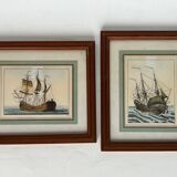 Pair of framed marine engravings