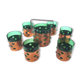 1950s whiskey glasses and ice bucket