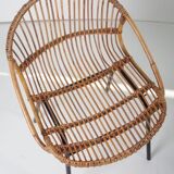 Set de 3 chaises + table en bambou par Alan Fuchs pour Uluv, 60s
