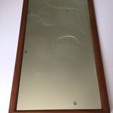 Antique mirror with solid wood frame