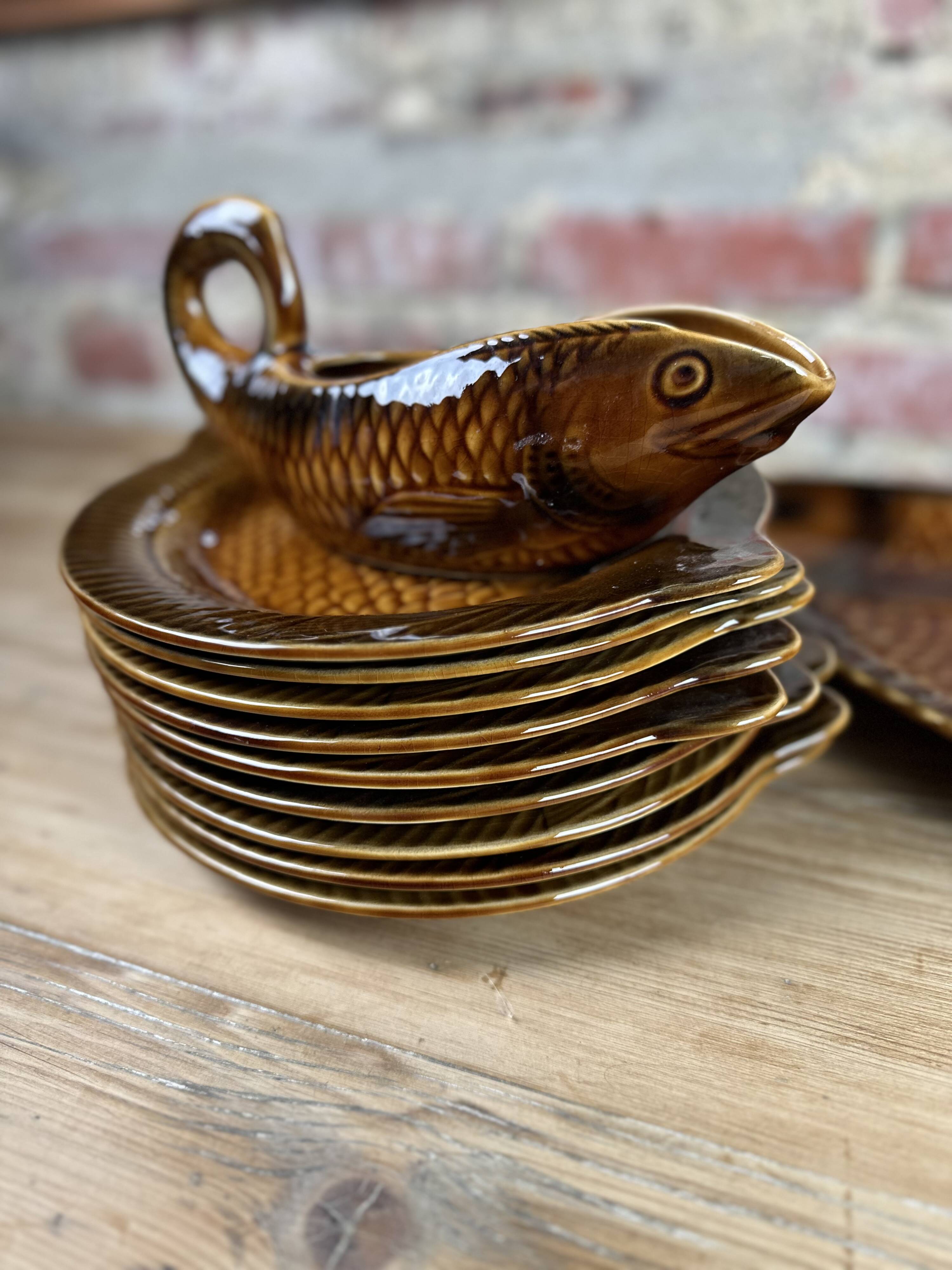 Sarguemines fish service 11 pieces 1970