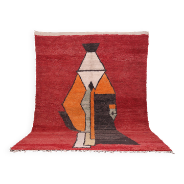 Tapis marocain berbère vintage en laine fait main