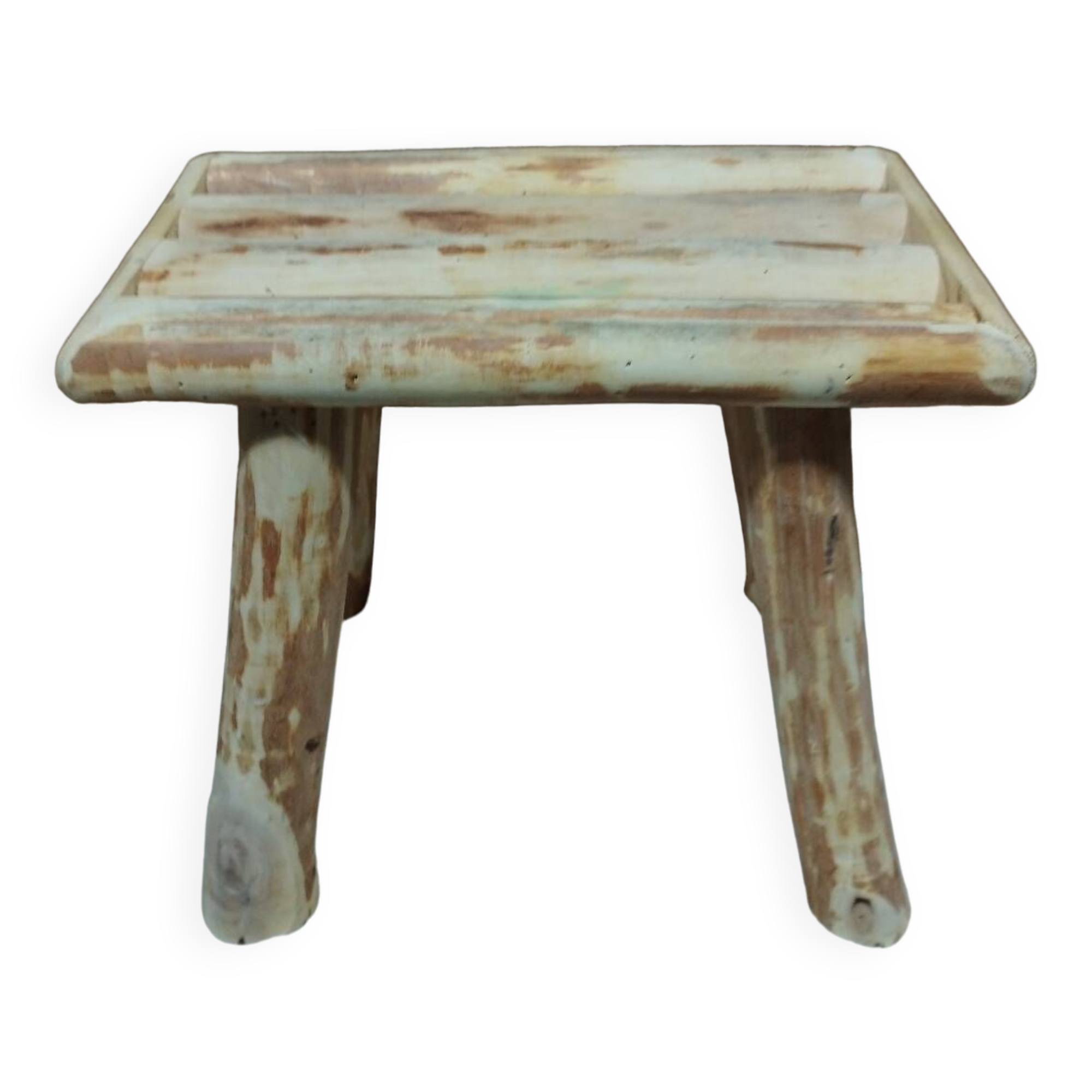 Small raw wood step stool