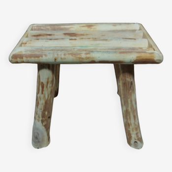 Small raw wood step stool