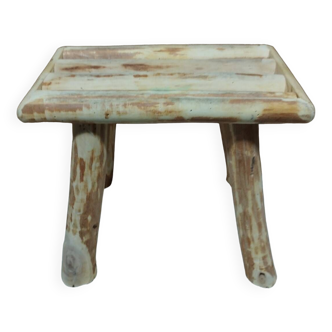 Small raw wood step stool