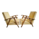 Paire de fauteuils vintage 1950 pieds compas