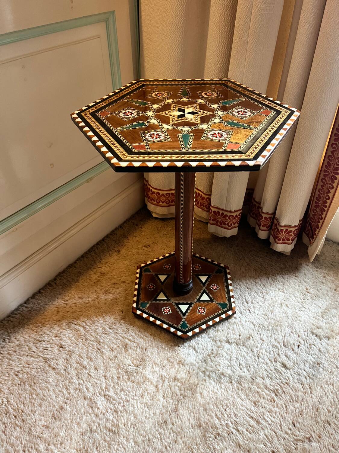 Small marquetry side table
