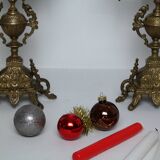 Pair of brass candelabras