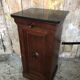 Bedside night table 19th century wood row of beads + black marble top #a637
