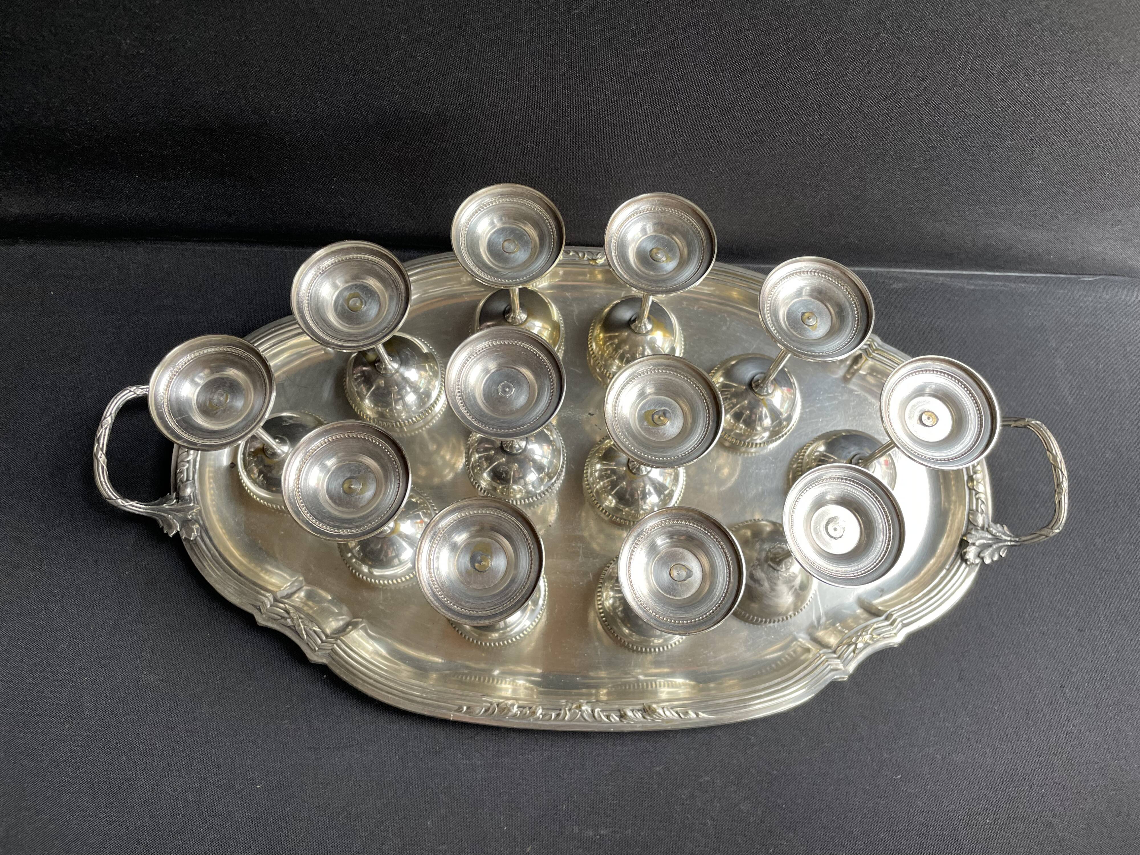 Liqueur service – Silver plated