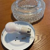 Vintage pressed glass ceiling light from the 1970s