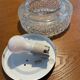 Vintage pressed glass ceiling light from the 1970s