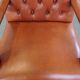 Height-adjustable leather English-style chesterfield office chair