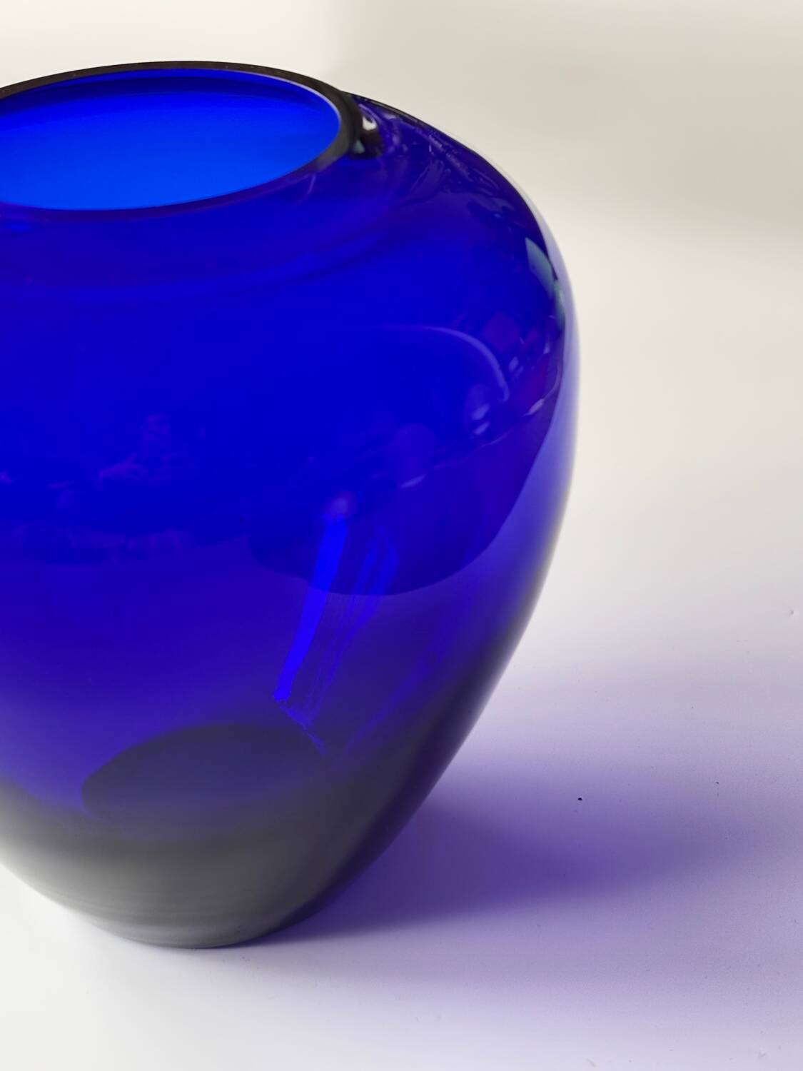 Cobalt blue blown glass vase