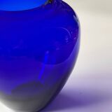 Cobalt blue blown glass vase