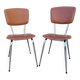 Set of 2 kitchen chairs in imitation leather from the 60s and 70s