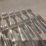 12 silver-plated oyster forks by Christofle America